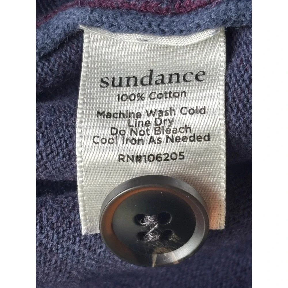 Sundance Men's Burgundy 1/4 Bottom Pullover Sweater Long Sleeve Large